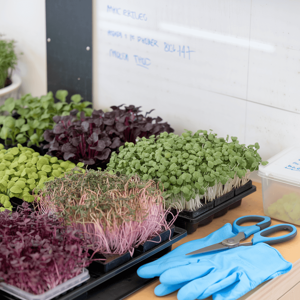 microgreens and tools needed to run a business