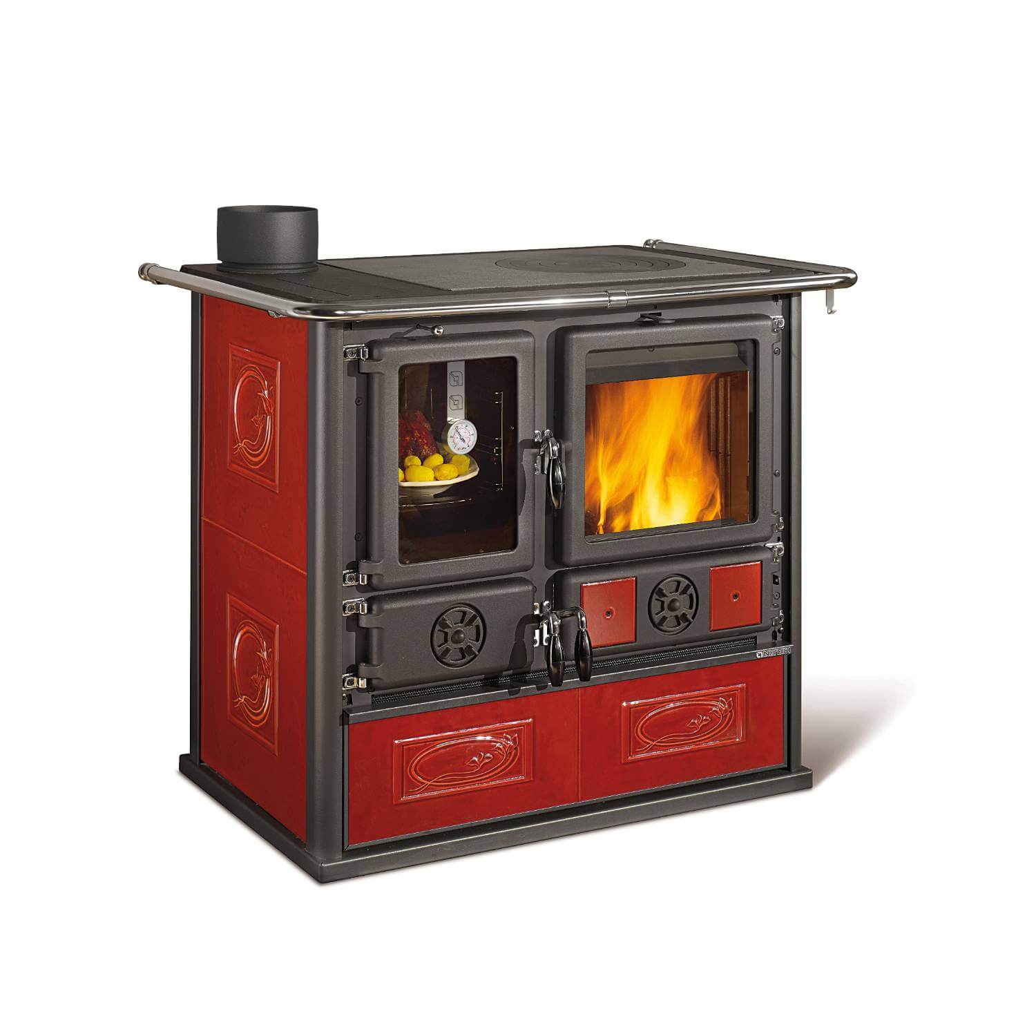 la nordica Rosa Sinistra Reverse wood cook stove 1